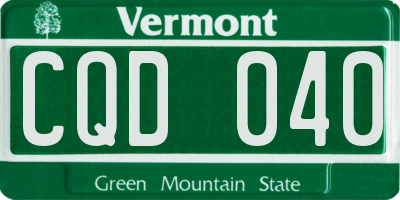 VT license plate CQD040