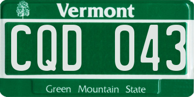 VT license plate CQD043