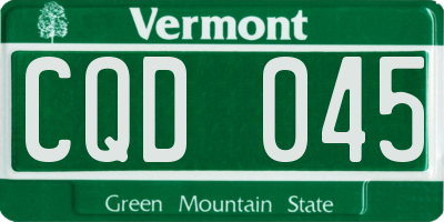 VT license plate CQD045