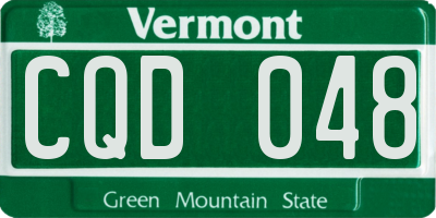 VT license plate CQD048