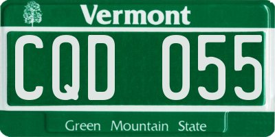 VT license plate CQD055