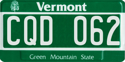 VT license plate CQD062