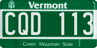 VT license plate CQD113