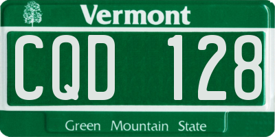 VT license plate CQD128