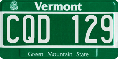 VT license plate CQD129