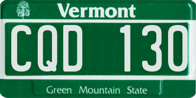 VT license plate CQD130