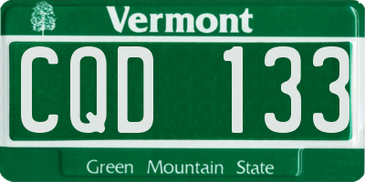 VT license plate CQD133