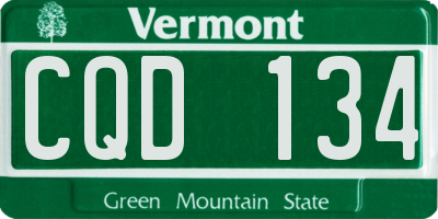 VT license plate CQD134