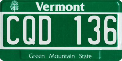 VT license plate CQD136