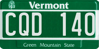 VT license plate CQD140