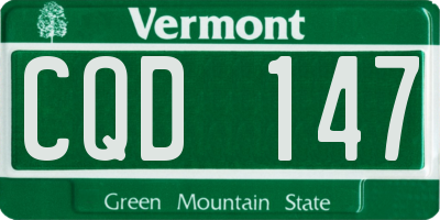 VT license plate CQD147
