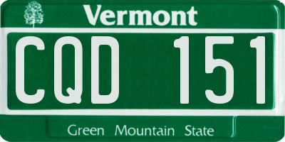 VT license plate CQD151