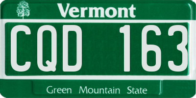 VT license plate CQD163