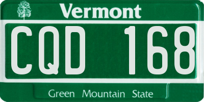 VT license plate CQD168