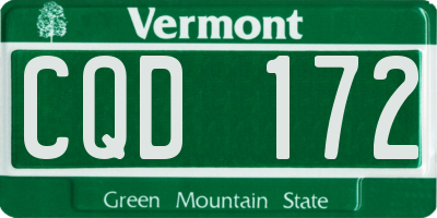 VT license plate CQD172