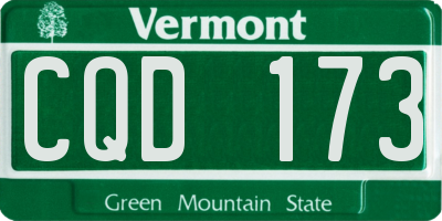 VT license plate CQD173