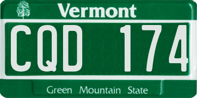 VT license plate CQD174