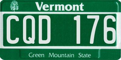 VT license plate CQD176
