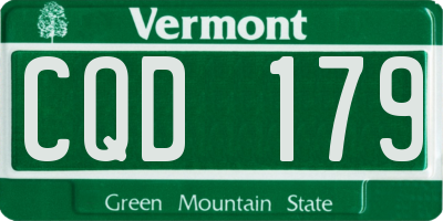 VT license plate CQD179