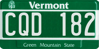 VT license plate CQD182