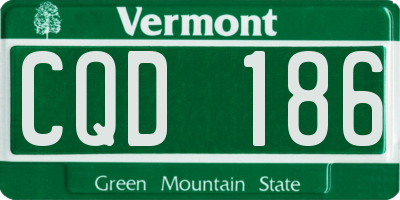 VT license plate CQD186