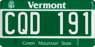 VT license plate CQD191