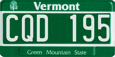 VT license plate CQD195