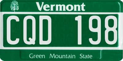 VT license plate CQD198