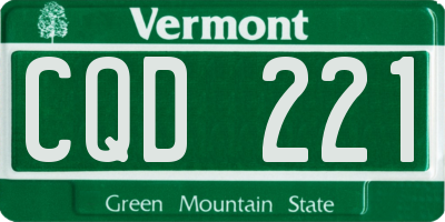 VT license plate CQD221
