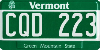 VT license plate CQD223