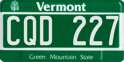 VT license plate CQD227