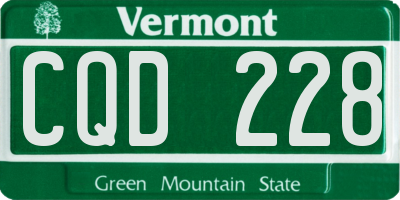 VT license plate CQD228