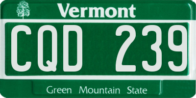 VT license plate CQD239