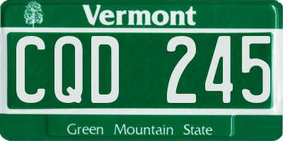 VT license plate CQD245