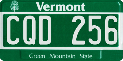 VT license plate CQD256