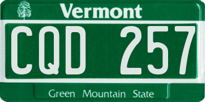 VT license plate CQD257