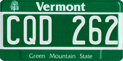 VT license plate CQD262