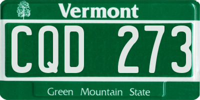 VT license plate CQD273