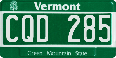 VT license plate CQD285