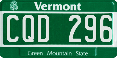VT license plate CQD296