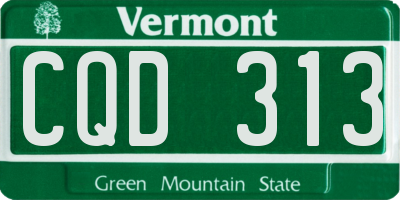 VT license plate CQD313