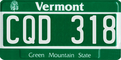 VT license plate CQD318