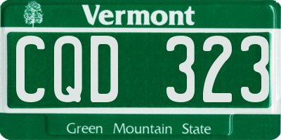 VT license plate CQD323