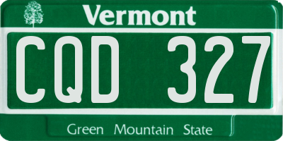 VT license plate CQD327