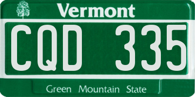 VT license plate CQD335