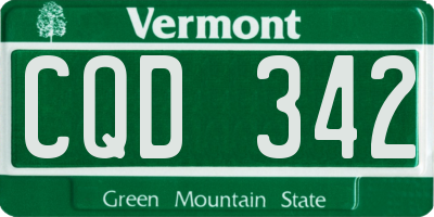VT license plate CQD342