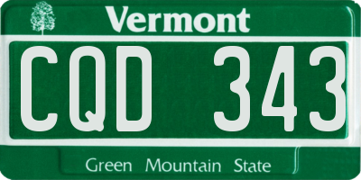 VT license plate CQD343