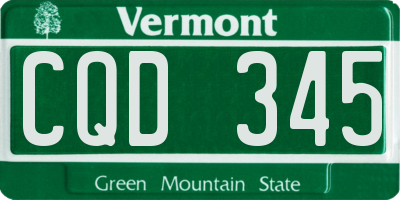 VT license plate CQD345