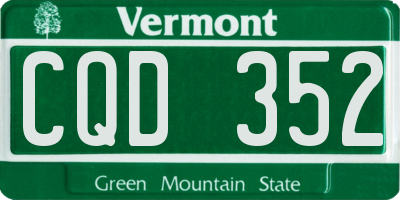VT license plate CQD352