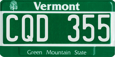 VT license plate CQD355